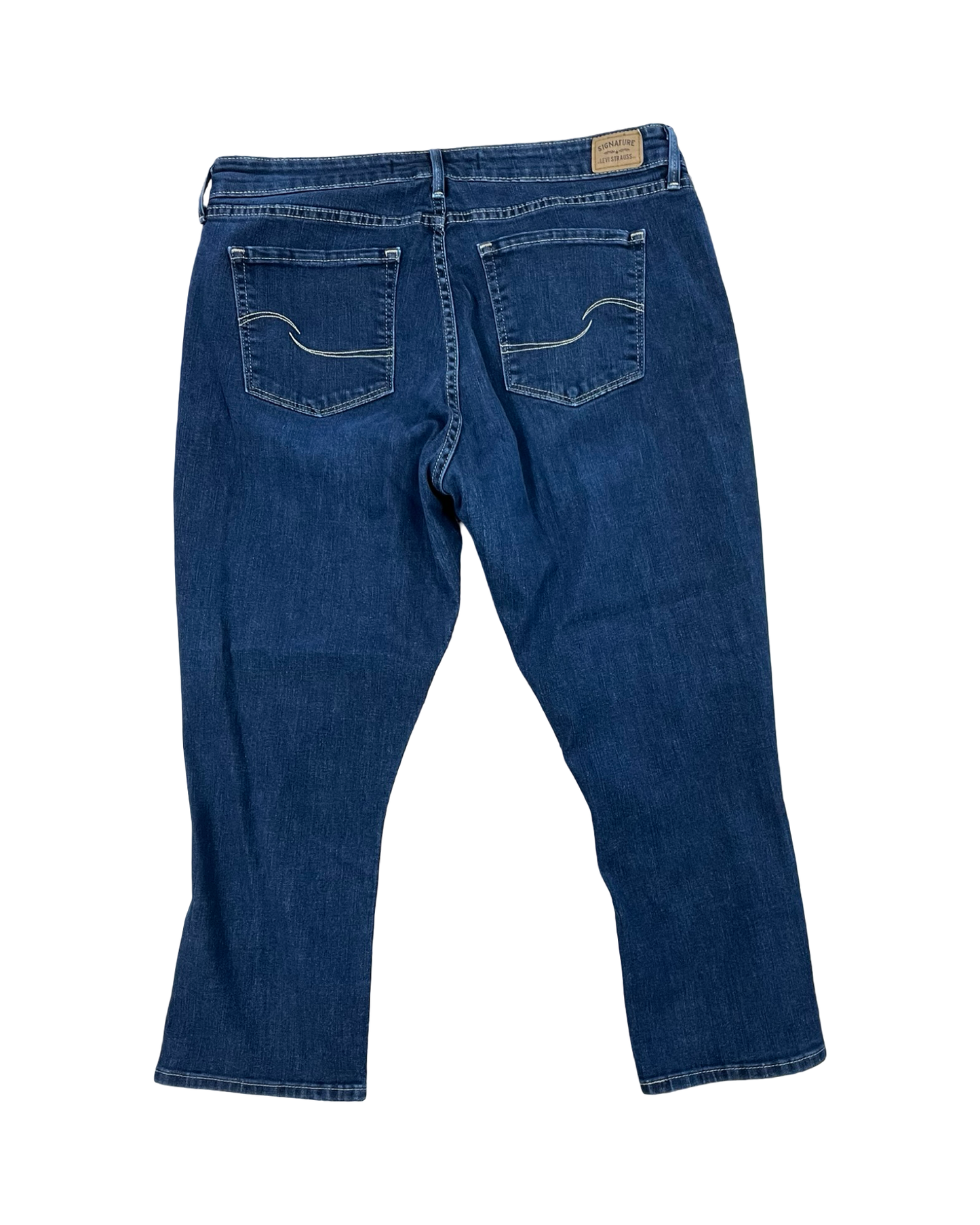 Jeans Cropped By Evolution In Blue Denim, Size:16