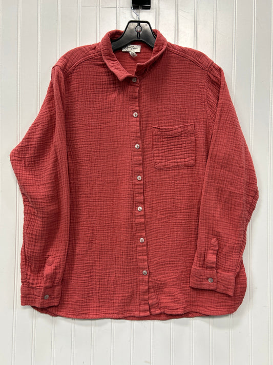 Blouse Ls By Jessica Simpson In Red, Size:L