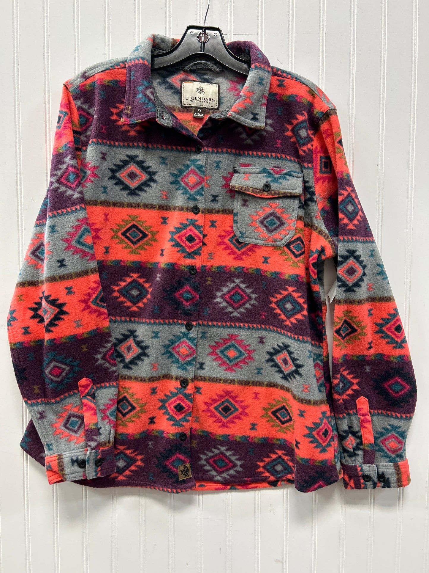 Jacket Fleece By Cmc In Pink & Purple, Size:Xl