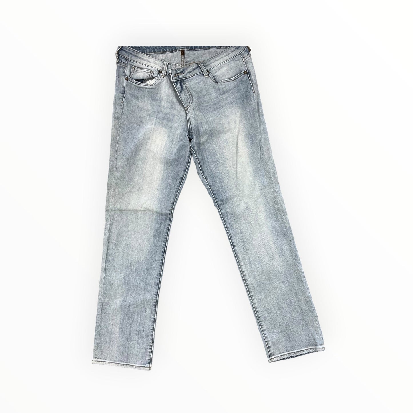 Jeans Straight By Kut In Blue Denim, Size:12