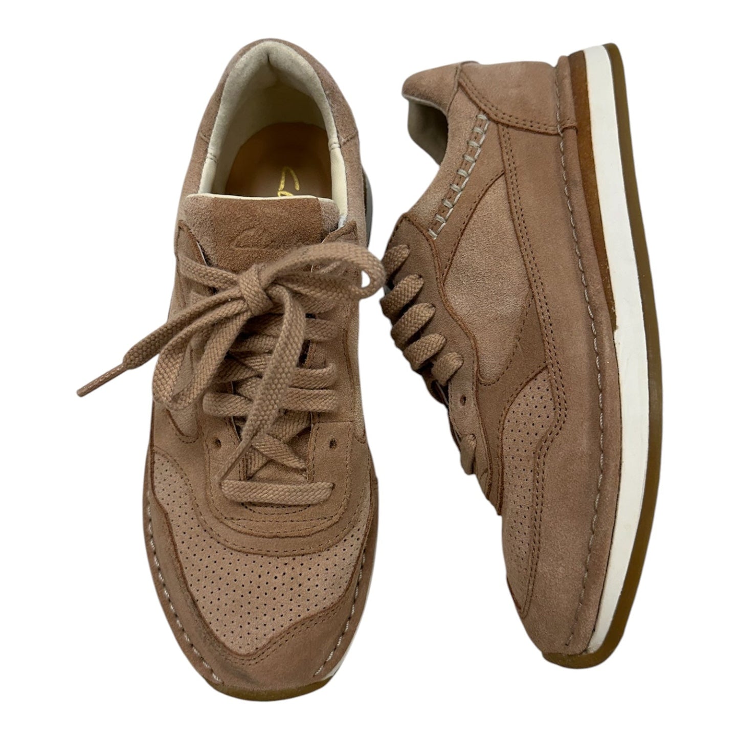 Shoes Sneakers By Clarks In Beige, Size:6.5