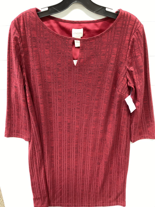 Dress Casual Midi By Chicos In Red, Size:S