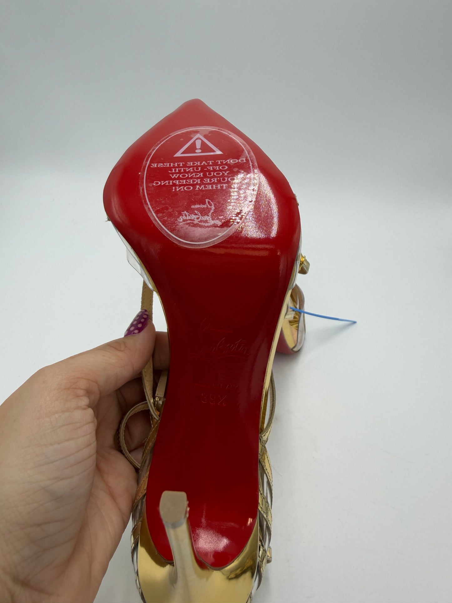 Christian Louboutin Deck 100 Specchio PVC Luxury Pumps, Size: 9.5