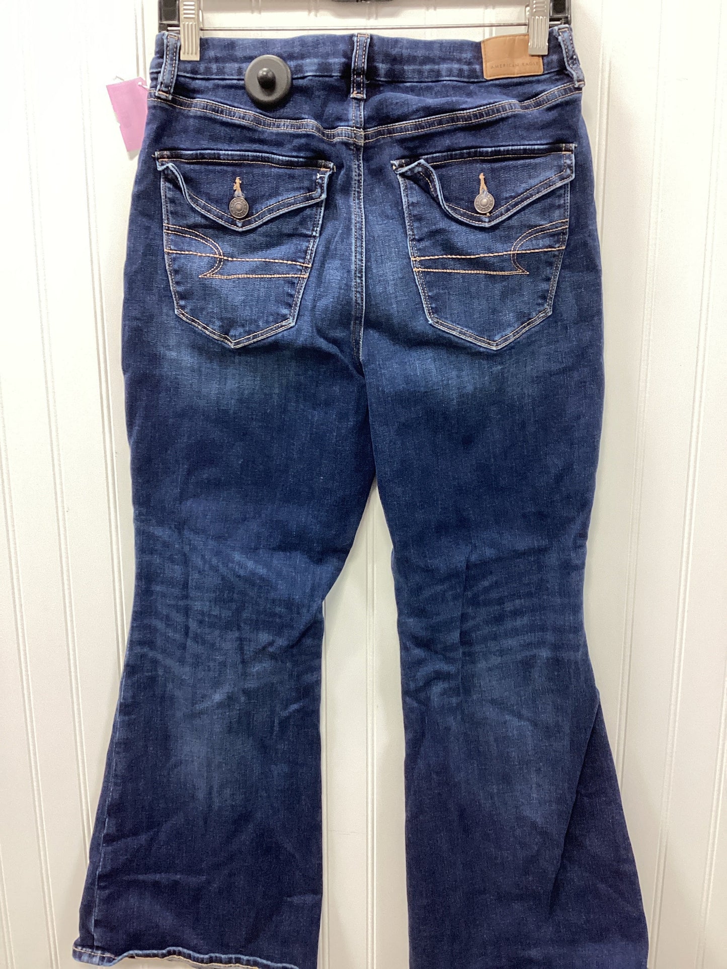 Jeans Flared By American Eagle In Blue Denim, Size:8P