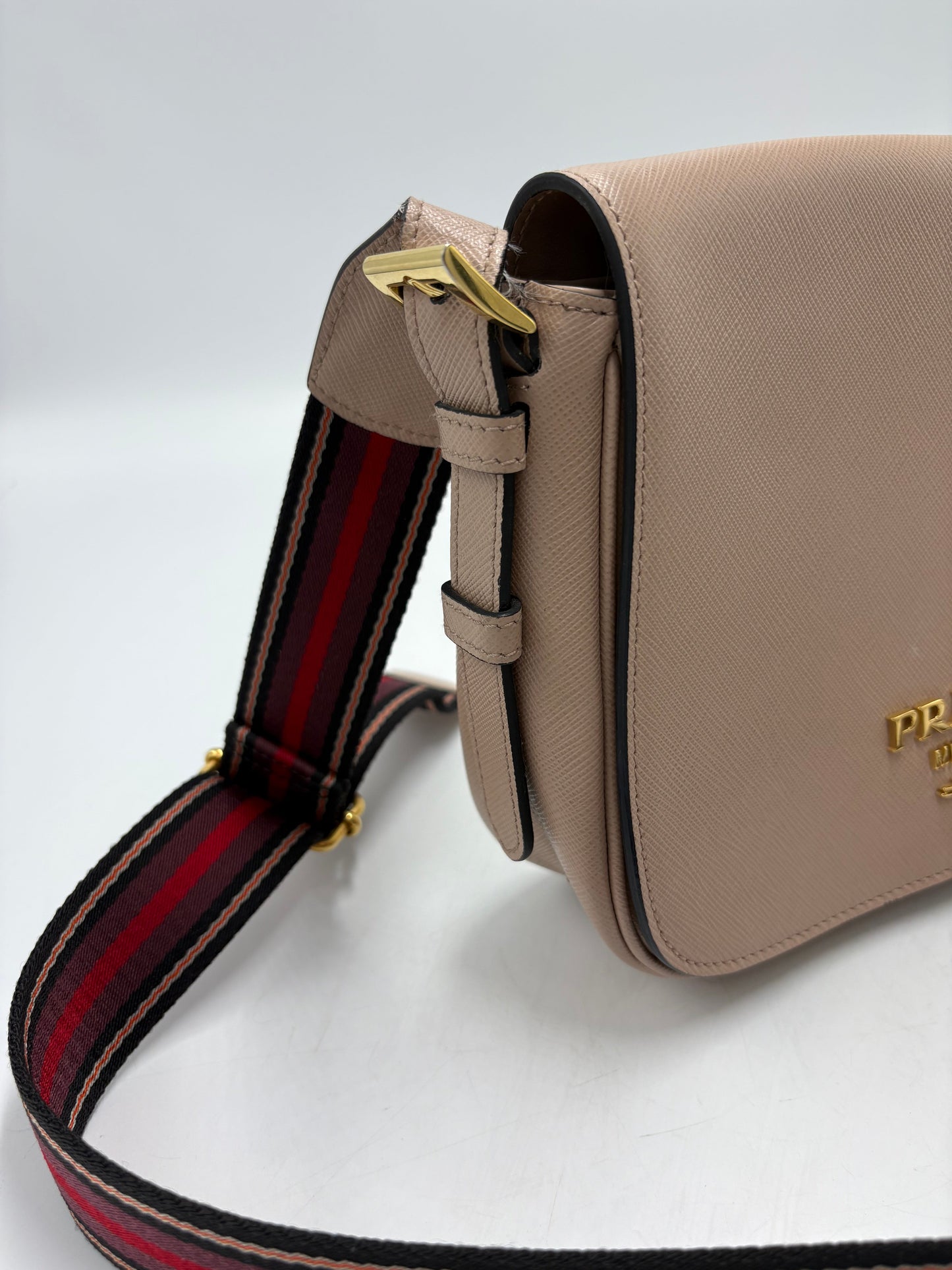 Prada Saffiano Flap Cipria Luxury Crossbody Handbag