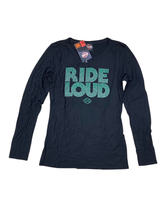 Top Ls By Harley Davidson In Black & Green, Size:L