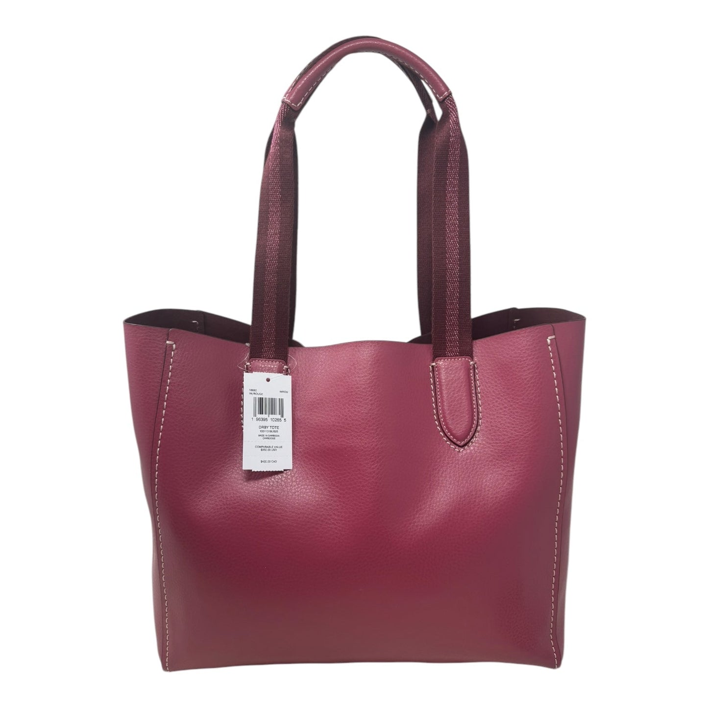 Derby Tote Handbag in Rouge Designer By Coach  Size: Medium