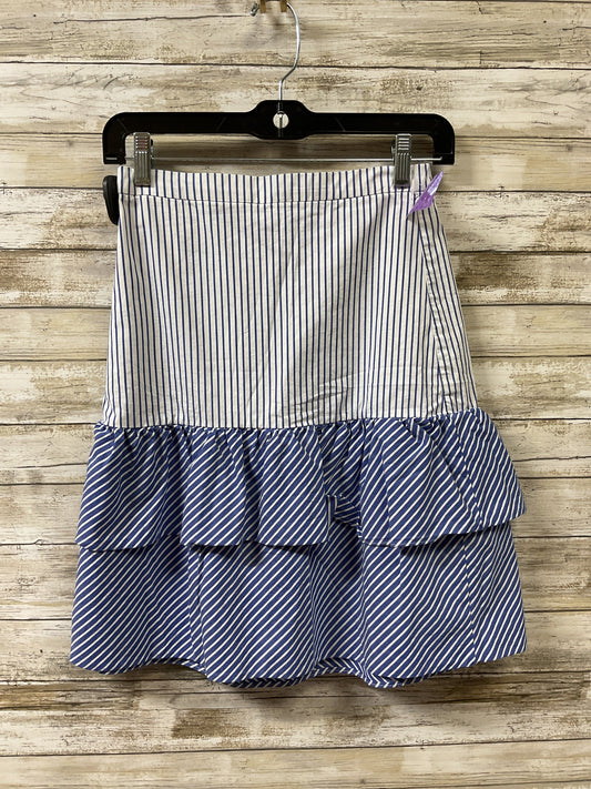 Skirt Mini & Short By J. Crew In Blue & White, Size:0