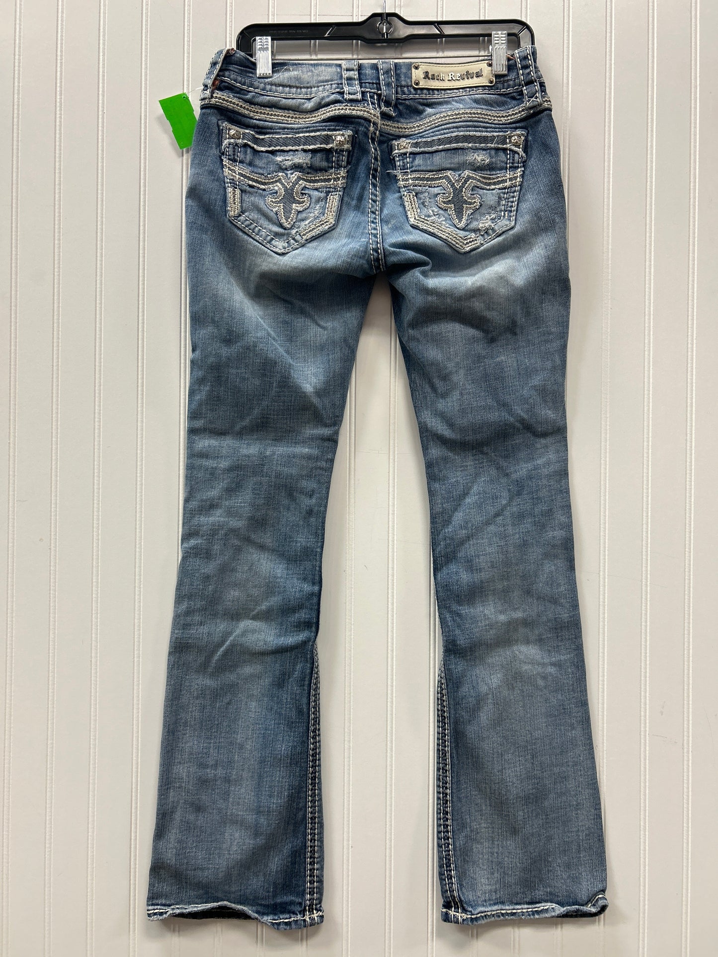 Jeans Straight By Rock Revival In Blue Denim, Size:6