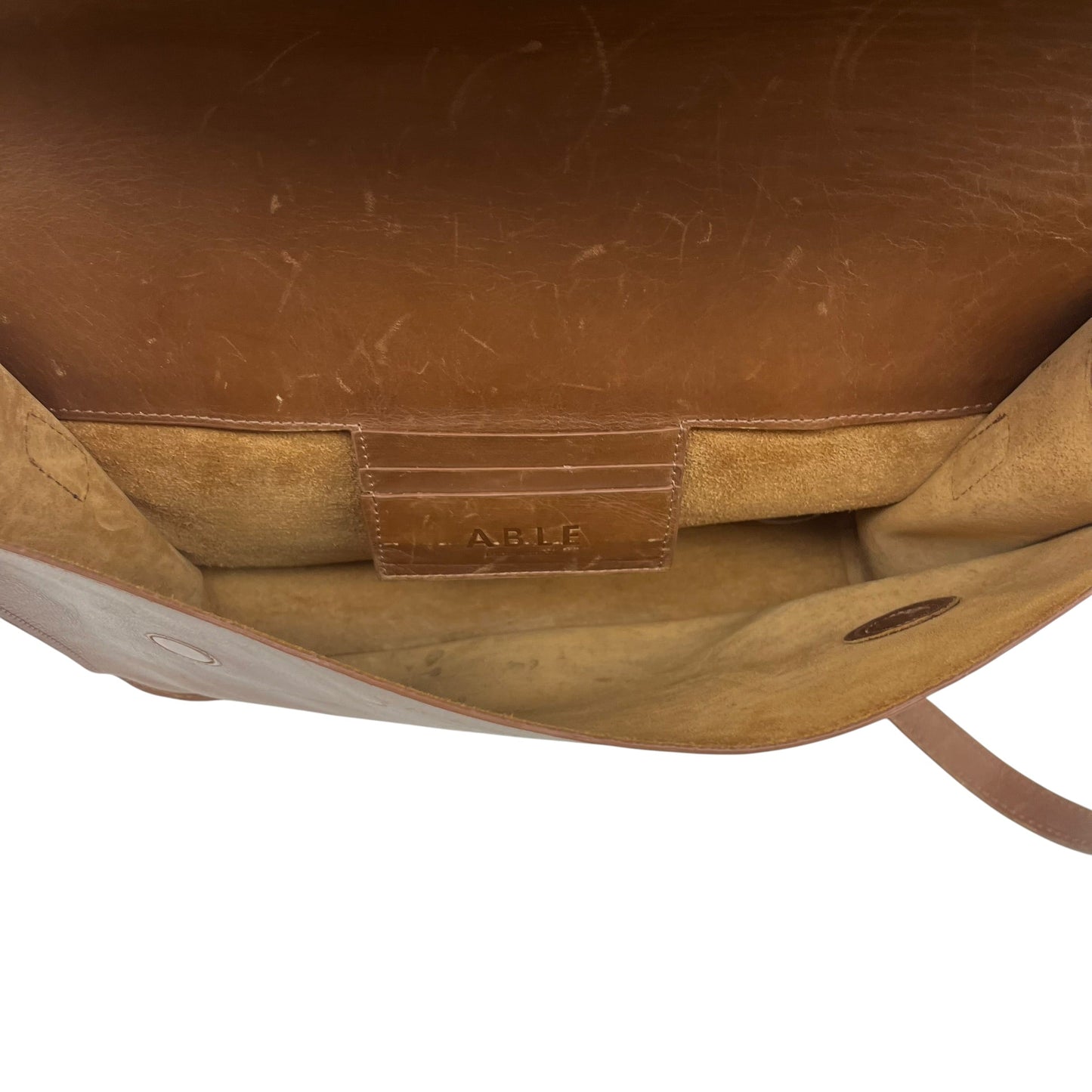 Crossbody Leather By Able In Brown, Size:Large