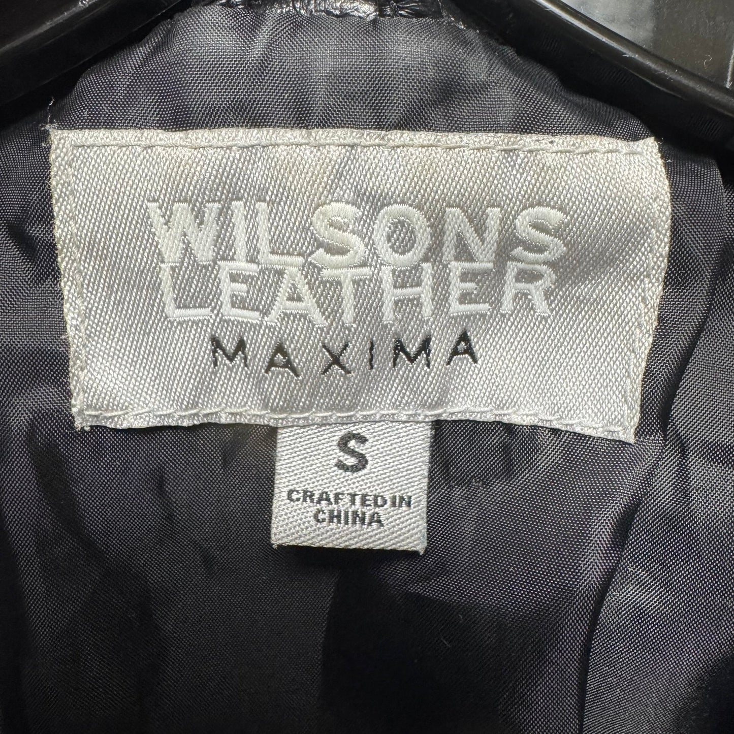 Jacket Moto Leather By Wilsons Leather In Black, Size: S