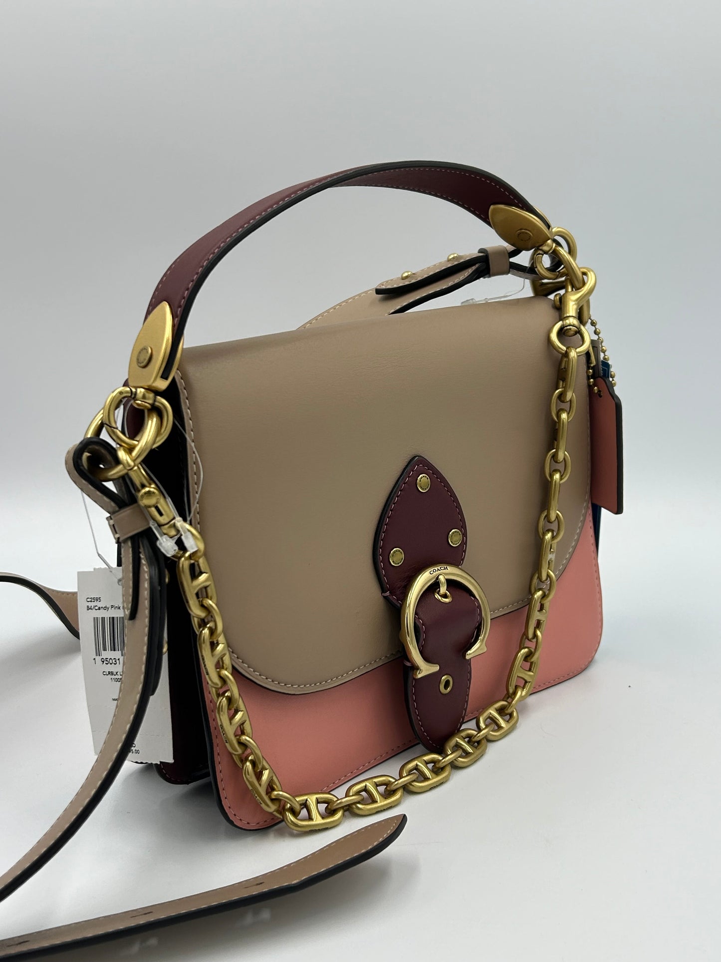 New! Coach Colorblock Beat Designer Saddle Bag