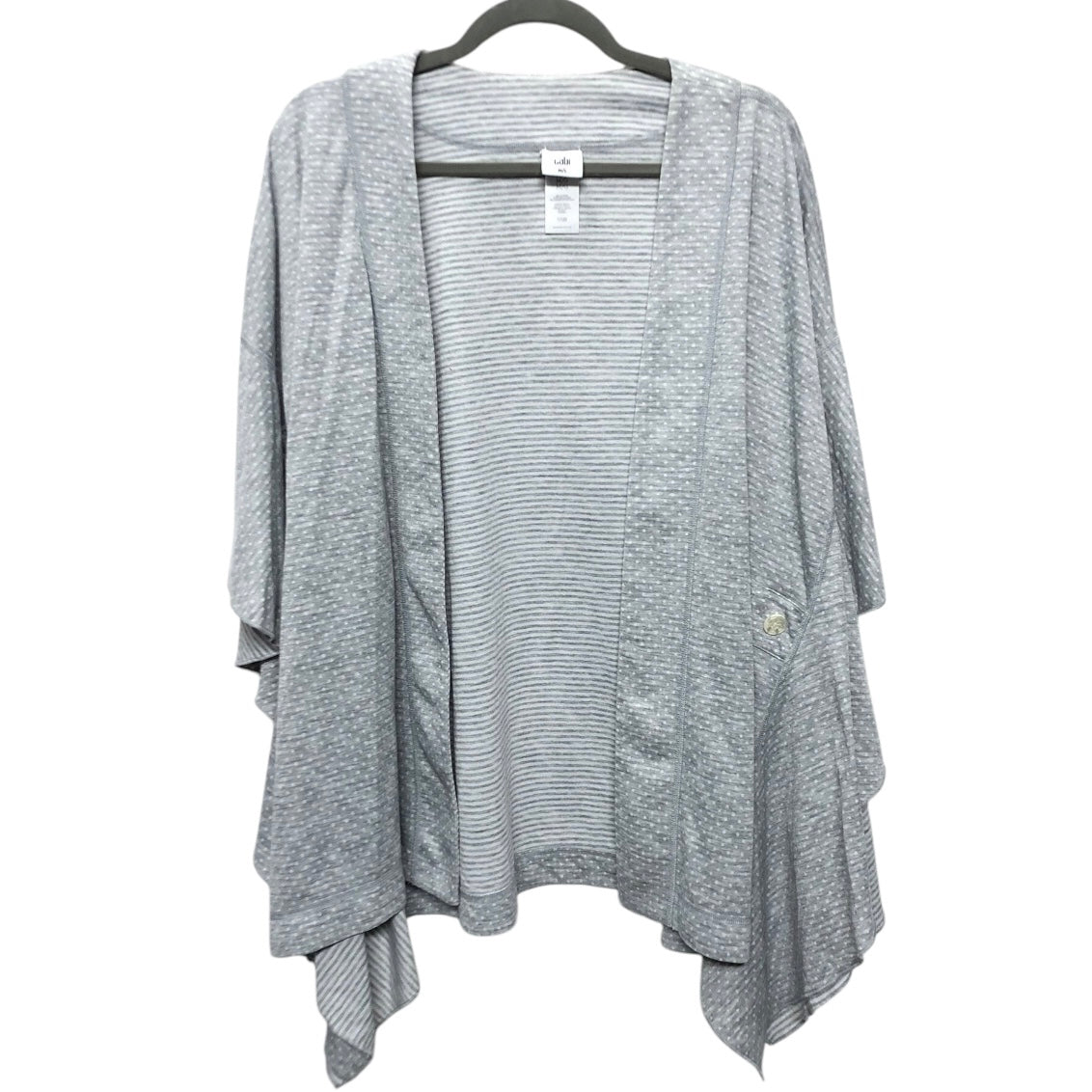 Cardigan By Cabi In Grey & White, Size:L