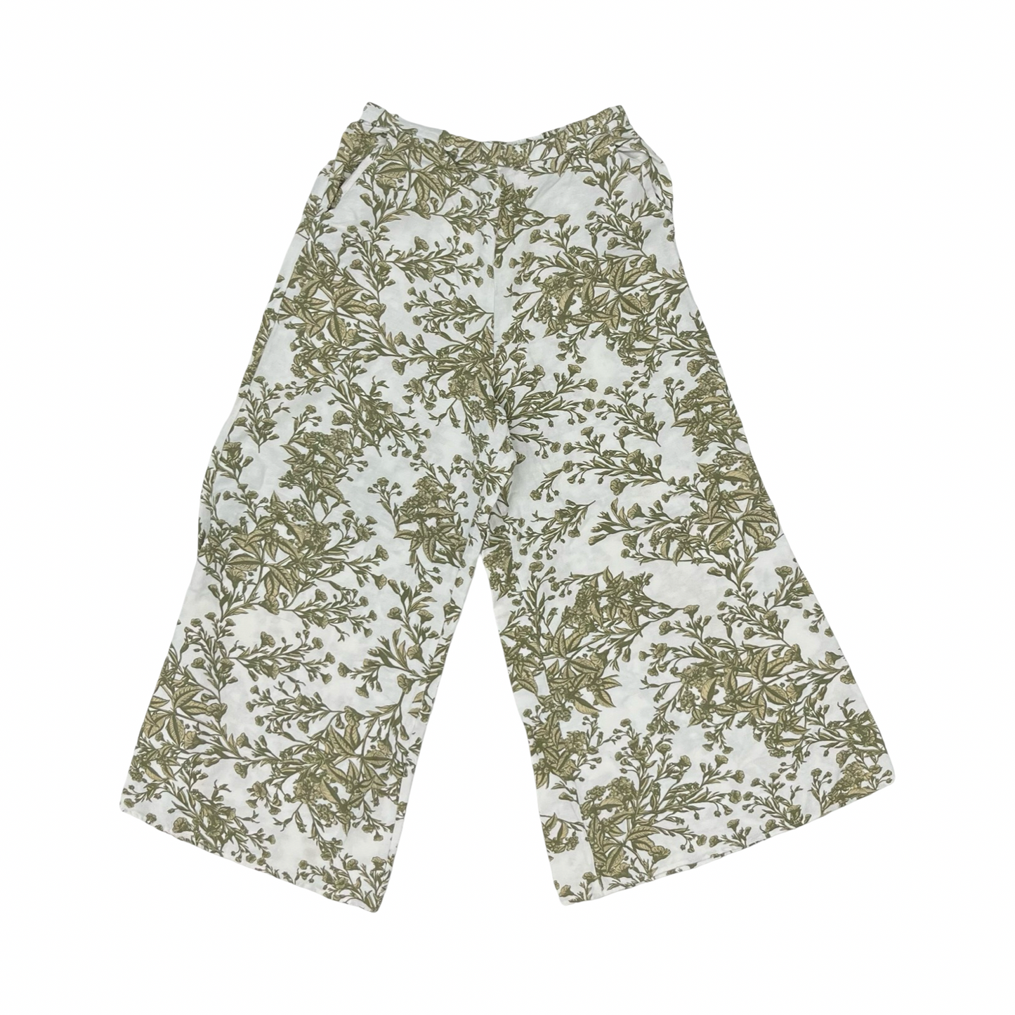 Pants Wide Leg By Clothes Mentor In Green & White, Size:L