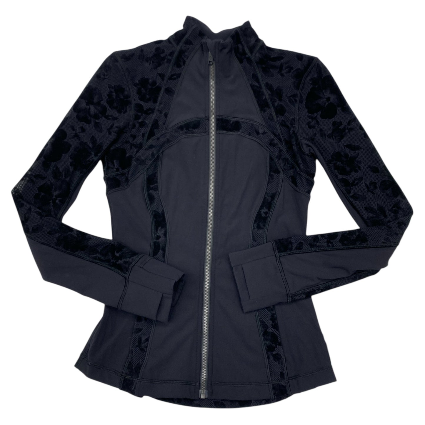 Athletic Jacket By Lululemon In Black, Size:4