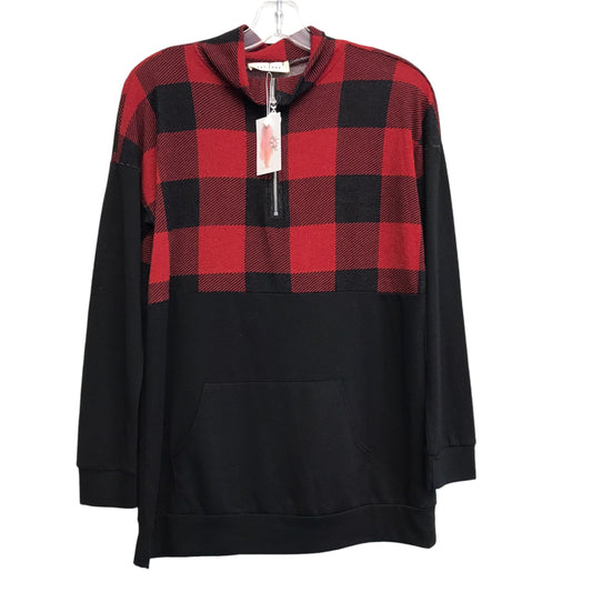 Top Ls By First Look In Black & Red, Size:S