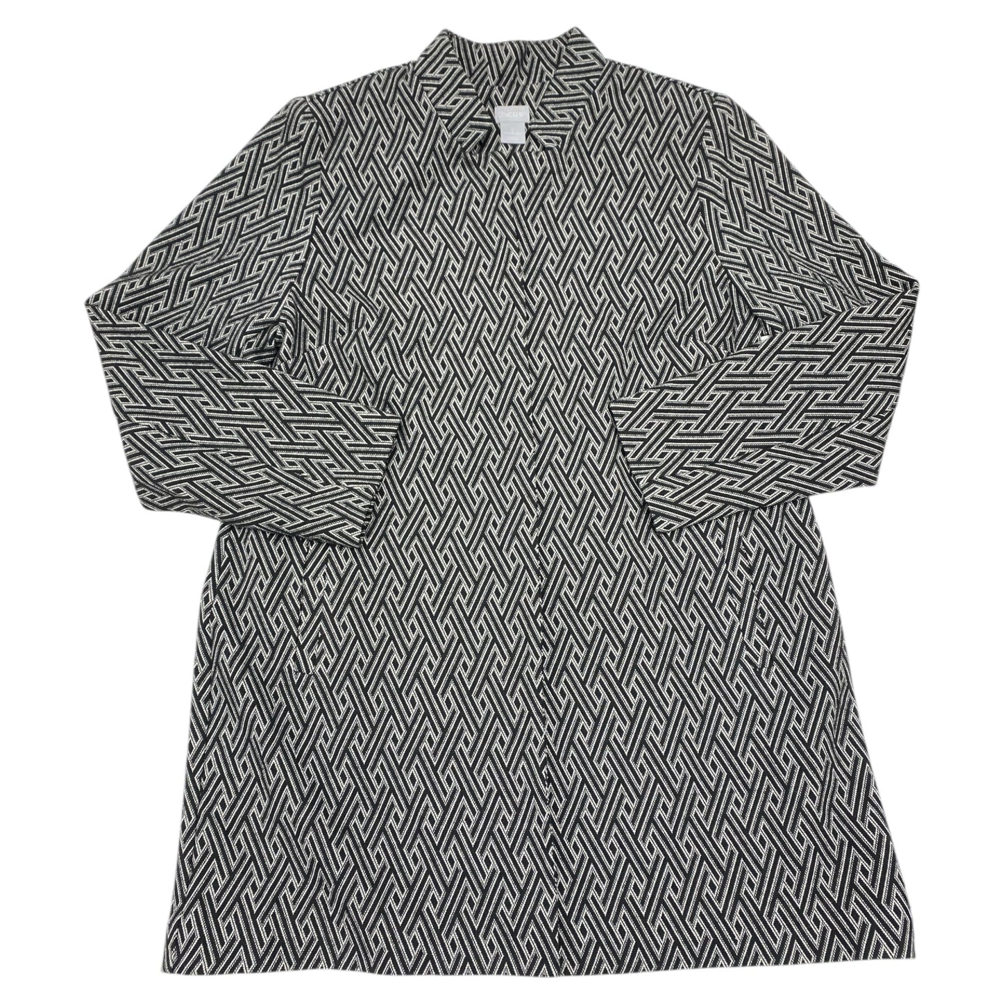 Blazer By Chicos In Black & White, Size:12