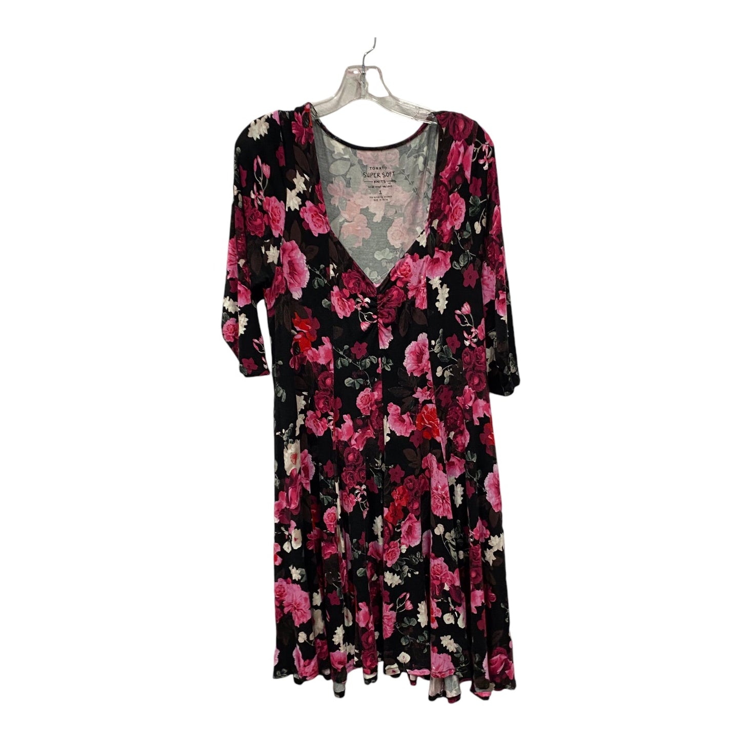 Dress Casual Short By Torrid In Black & Pink, Size:1X