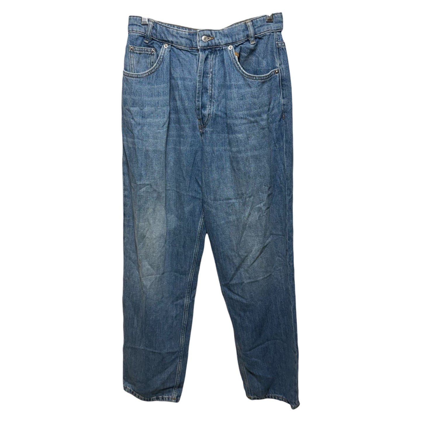 Straight Wide Leg Jeans By Maje In Blue Denim, Size: M 8/10 (Fr 38)