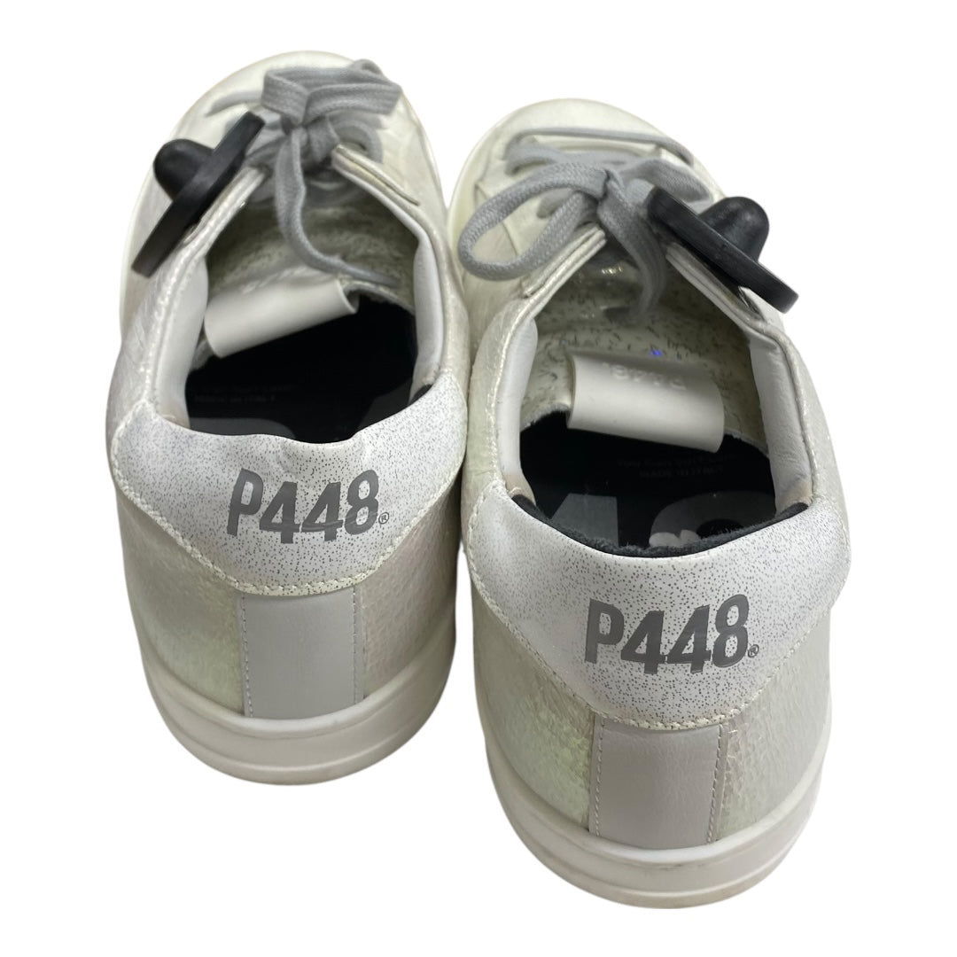 Shoes Sneakers By P448 In Silver & White, Size:8.5
