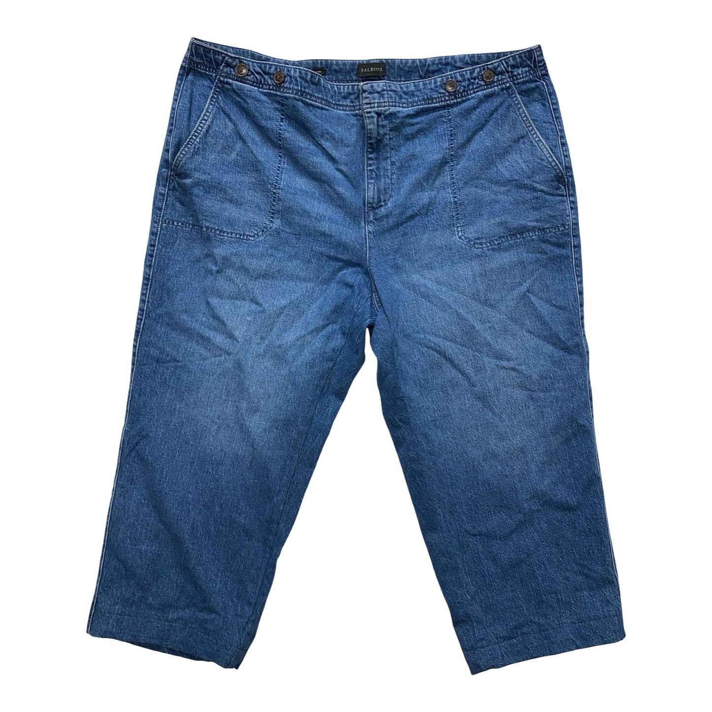 Jeans Cropped By Talbots In Blue Denim, Size:22