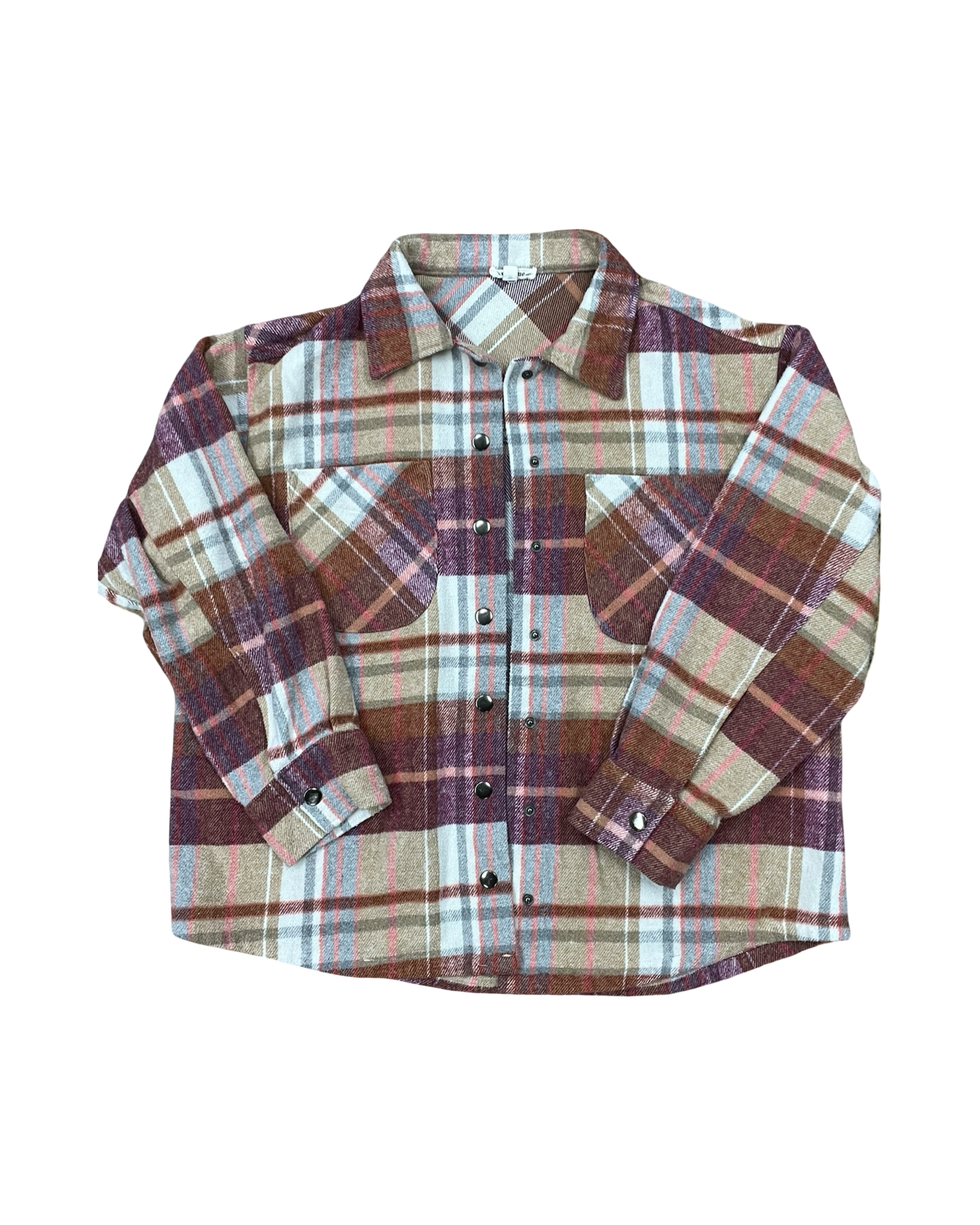 Jacket Shirt By Eesome In Pink & Tan, Size:M