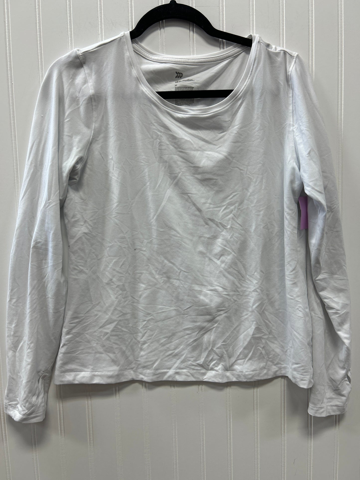 Athletic Top Ls Crewneck By All In Motion In White, Size:M
