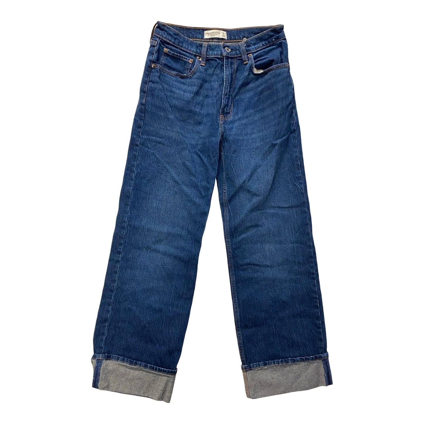 Jeans Wide Leg By Abercrombie And Fitch In Blue Denim, Size:4