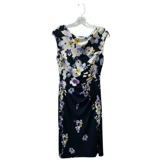 Dress Casual Midi By Lauren By Ralph Lauren In Floral Print, Size:4