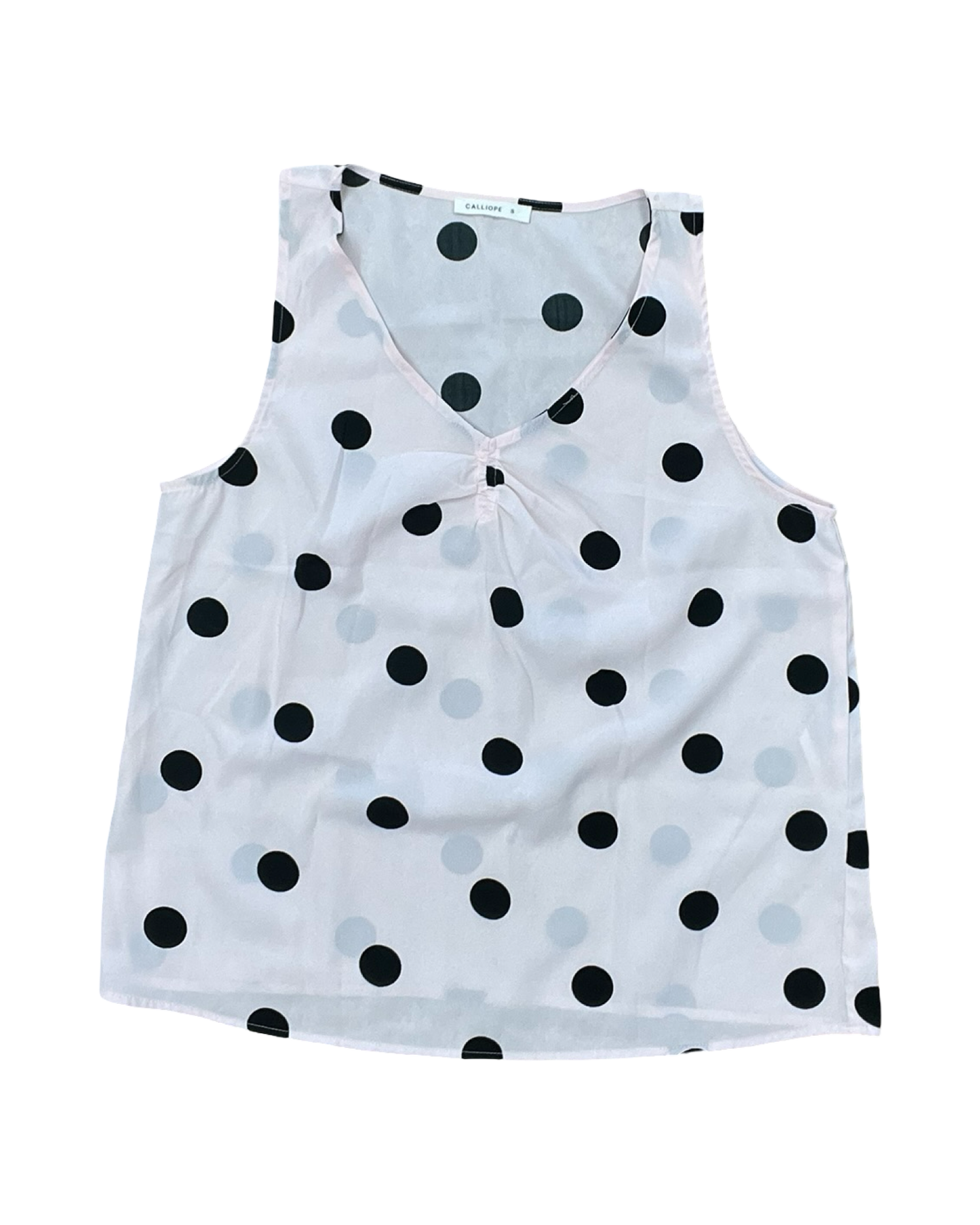 Top Sleeveless By Clothes Mentor In Polkadot Pattern, Size:S