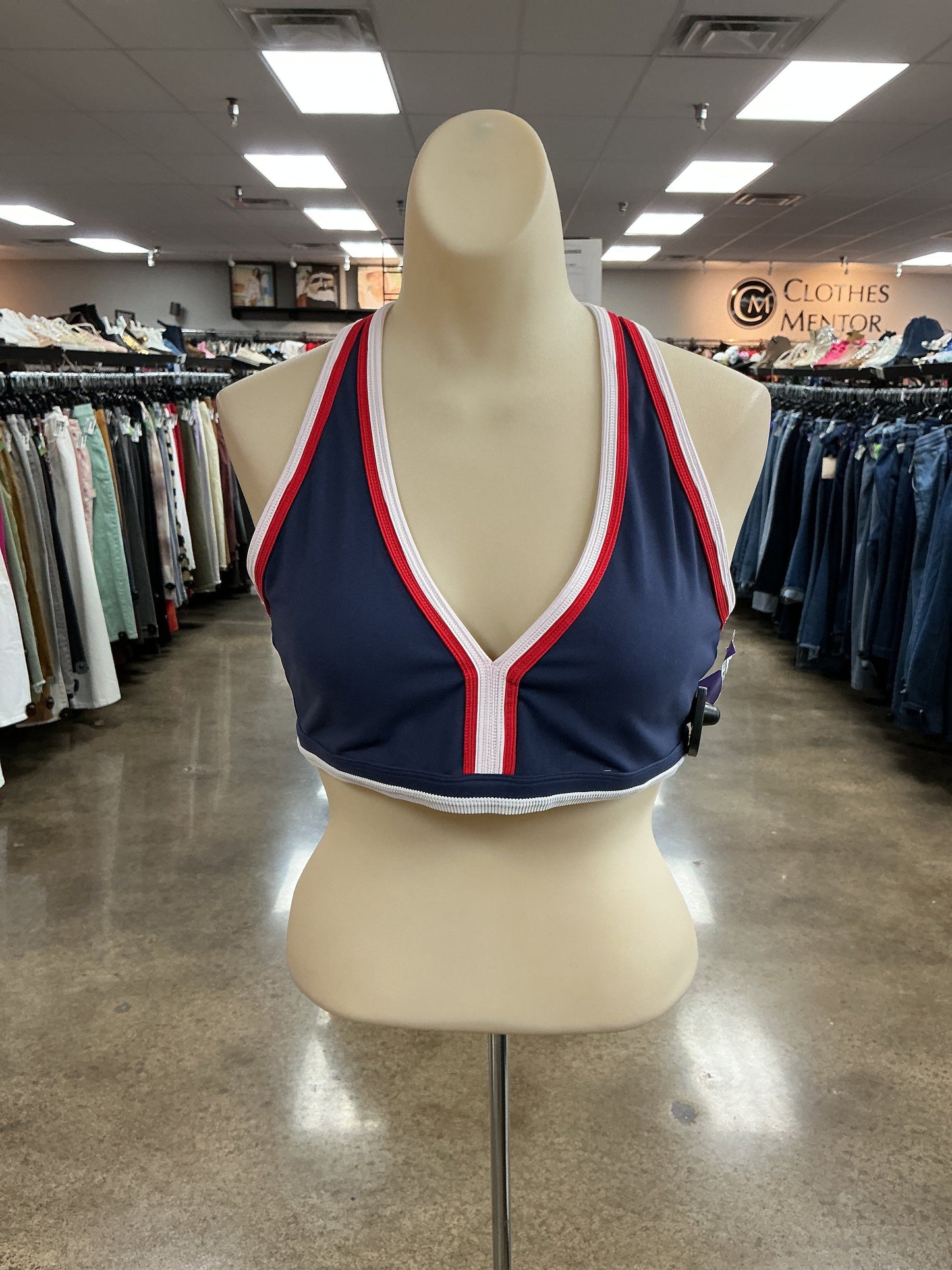 Athletic Bra By Beach Riot In Blue Red & White, Size:M