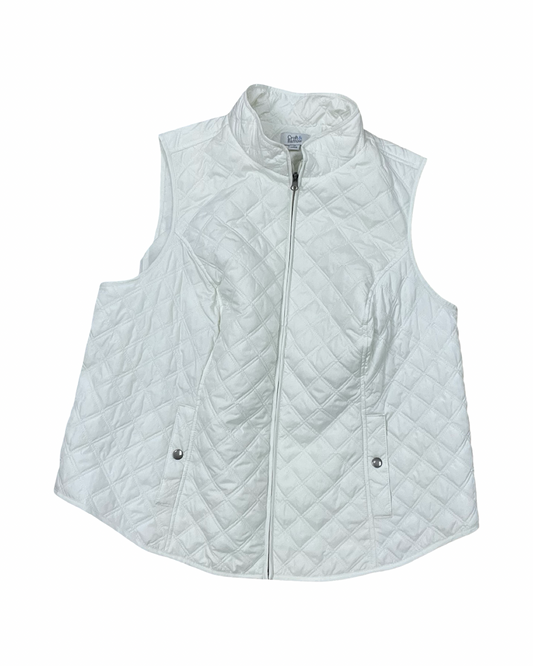 Vest Puffer & Quilted By Croft And Barrow In White, Size:2X