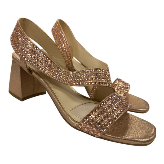 Shoes Heels Block By Alex Marie In Rose Gold, Size:8.5