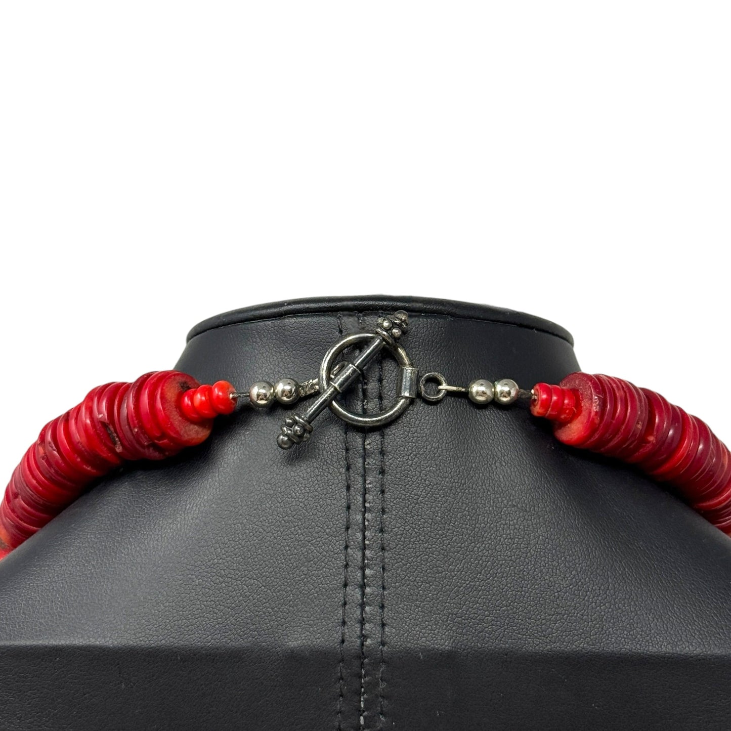 Himalayan Tibetan Sterling Silver, Turquoise & Coral Beaded Statement Necklace
