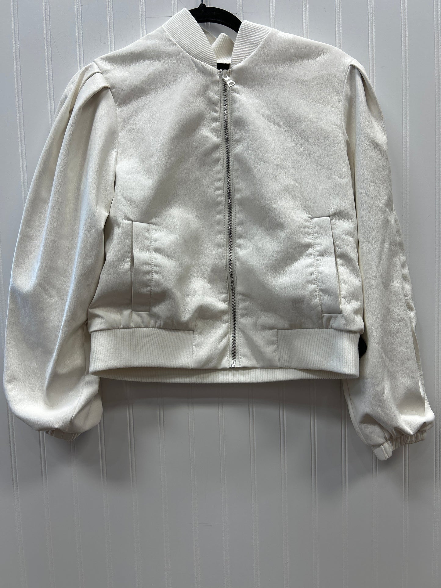Jacket Moto Leather By House Of Harlow In White, Size:M