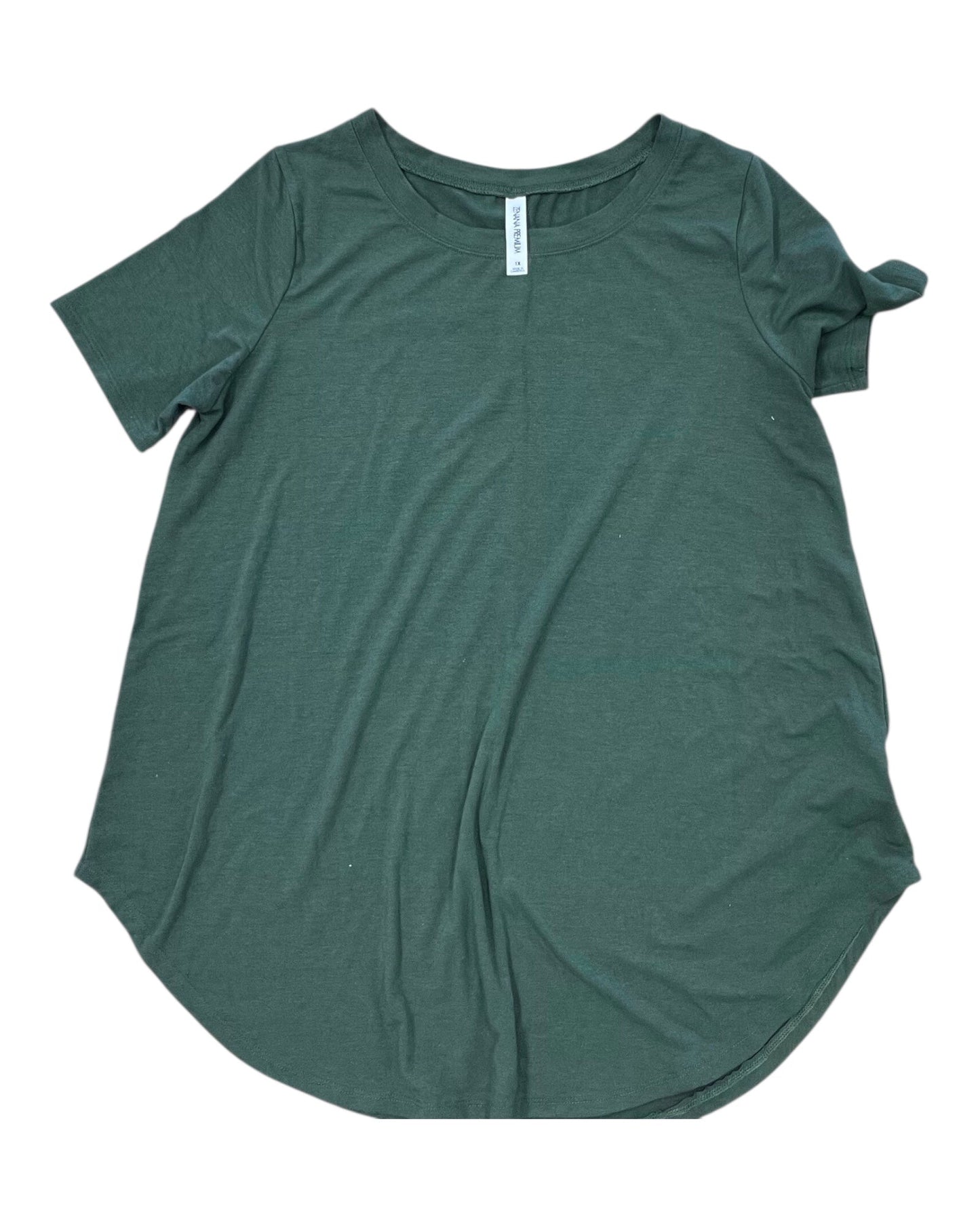 Top Ss Basic By Zenana In Green, Size:1X
