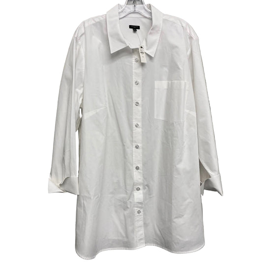 Top 3/4 Sleeve By Talbots In White, Size:3X