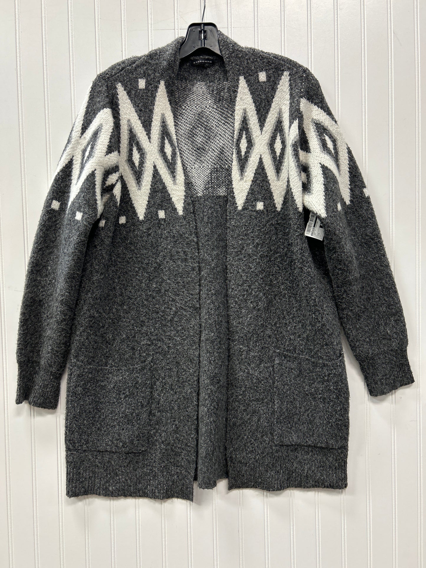 Sweater Cardigan By Staccato In Grey, Size:M