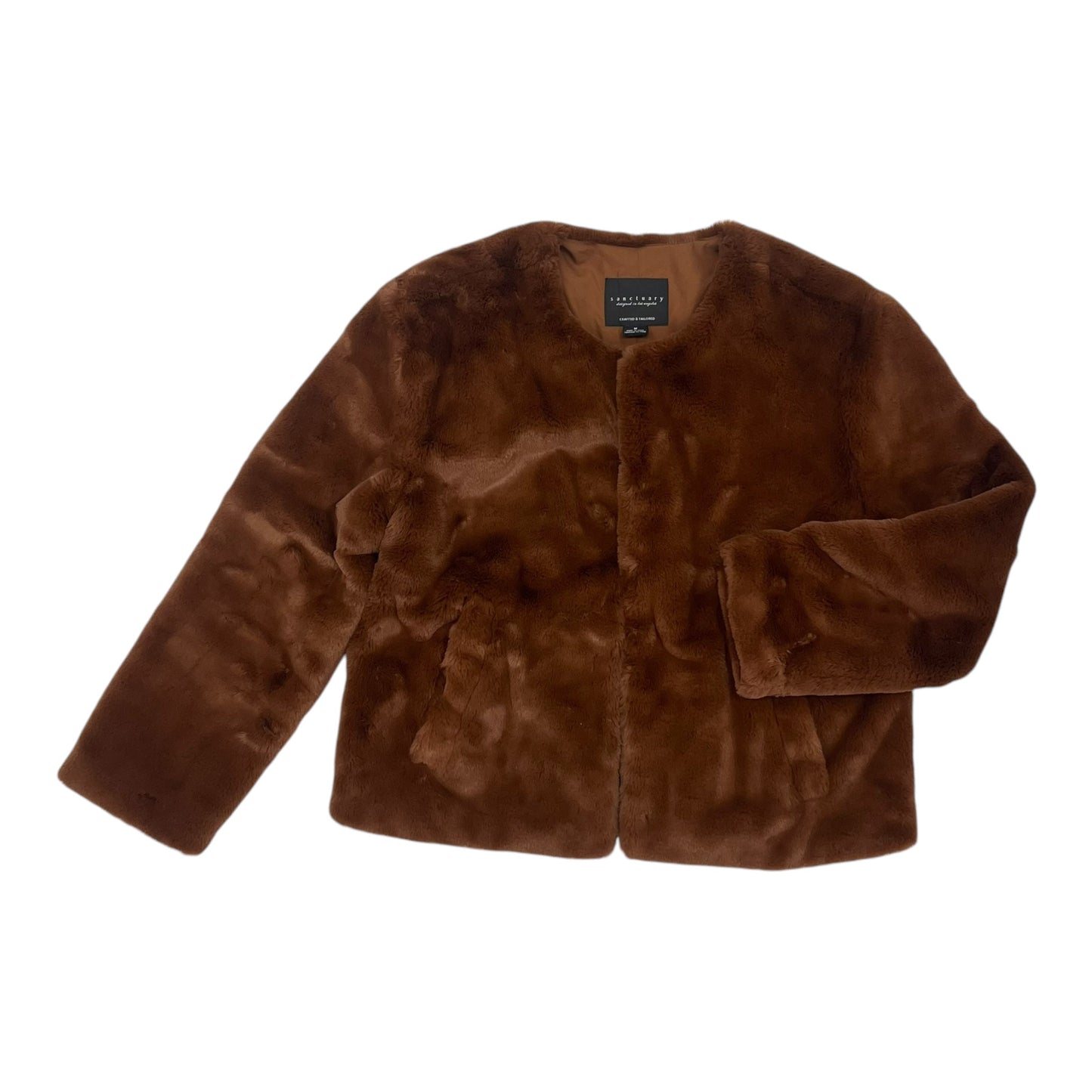 Jacket Faux Fur & Sherpa By Sanctuary In Brown, Size:M