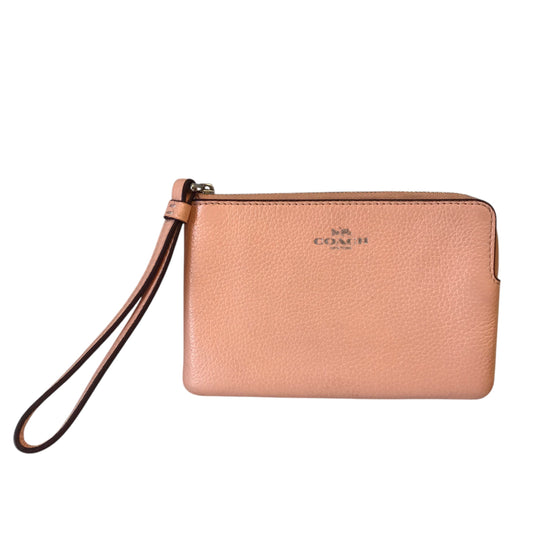 Wristlet Designer By Coach In Peach, Size:Small