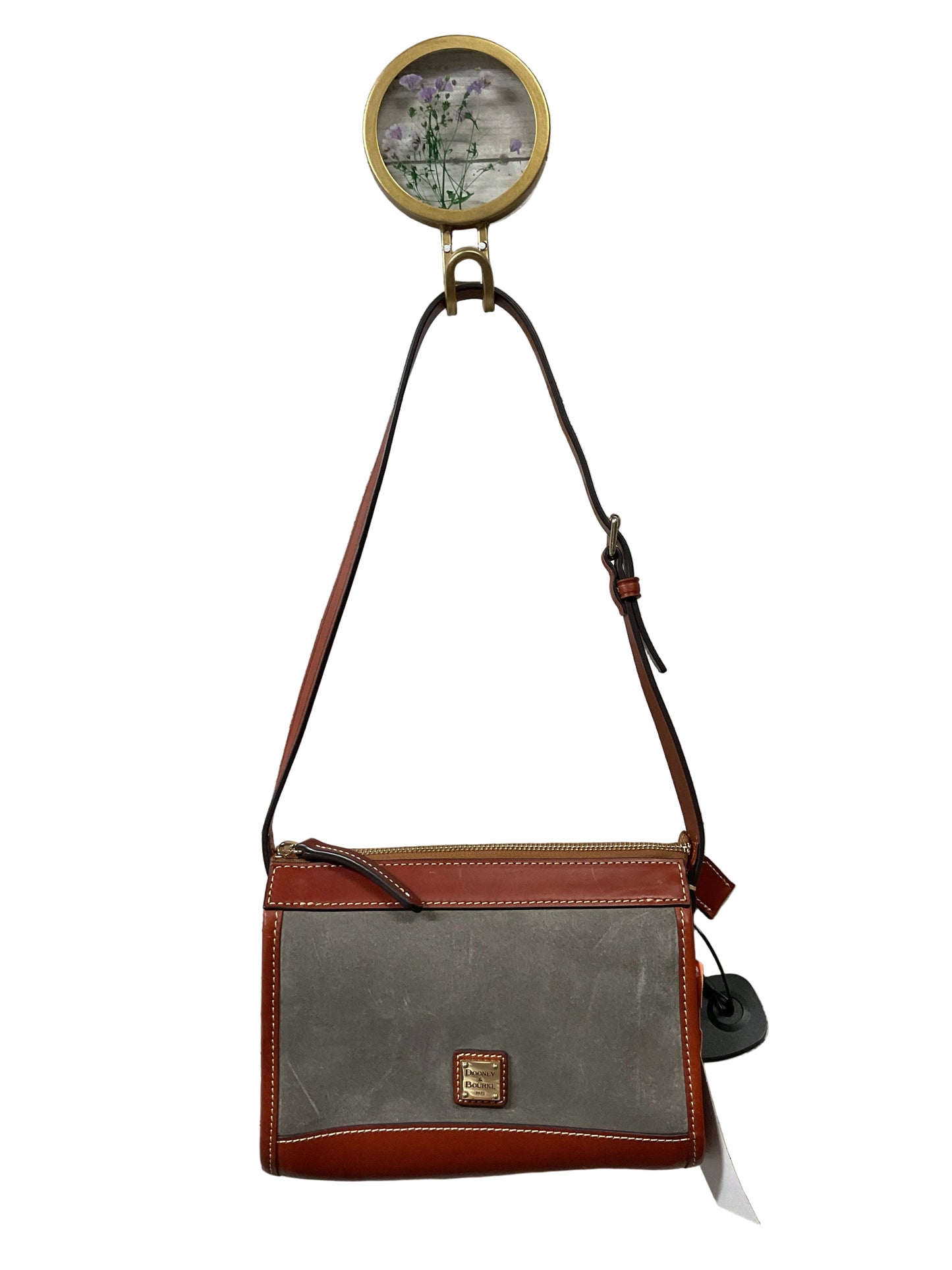 Crossbody Designer By Dooney And Bourke In Grey, Size:Small