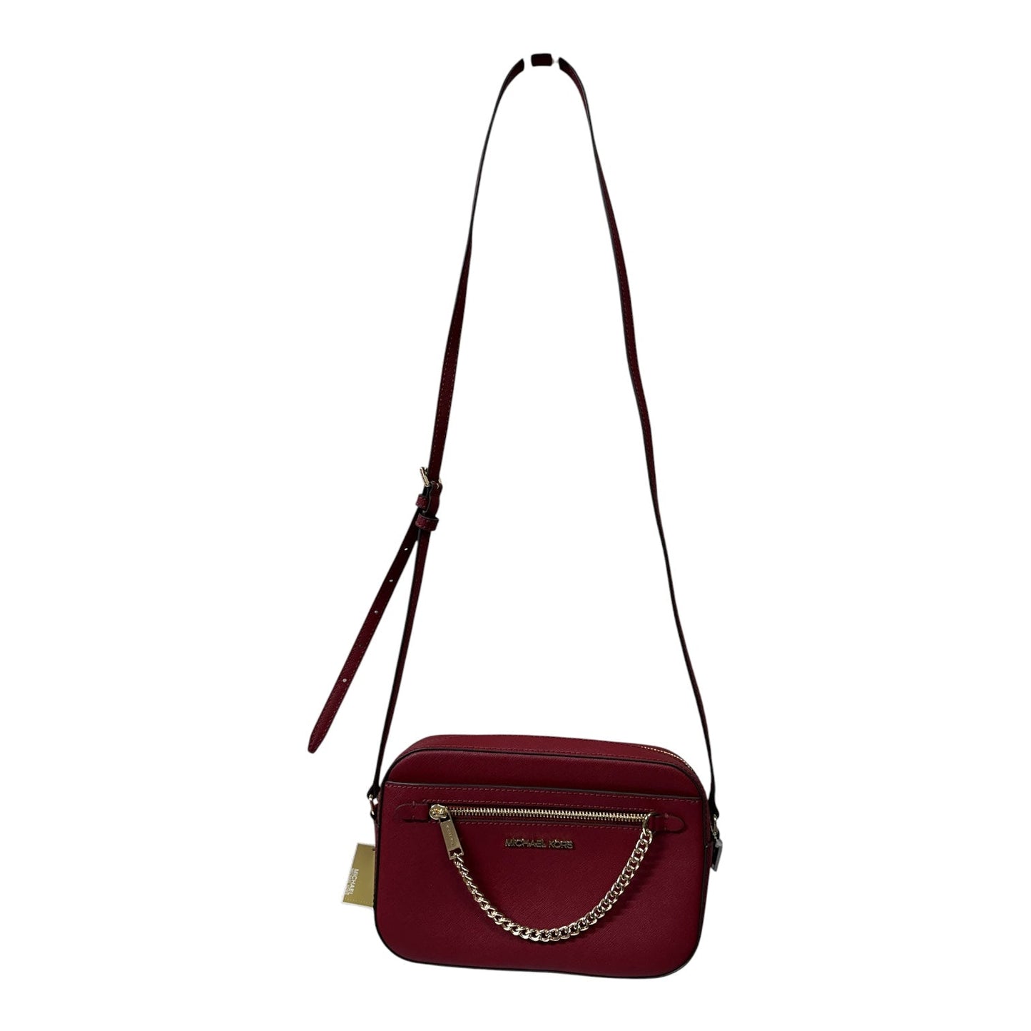 Crossbody Designer By Michael Kors In Gold & Red, Size:Medium