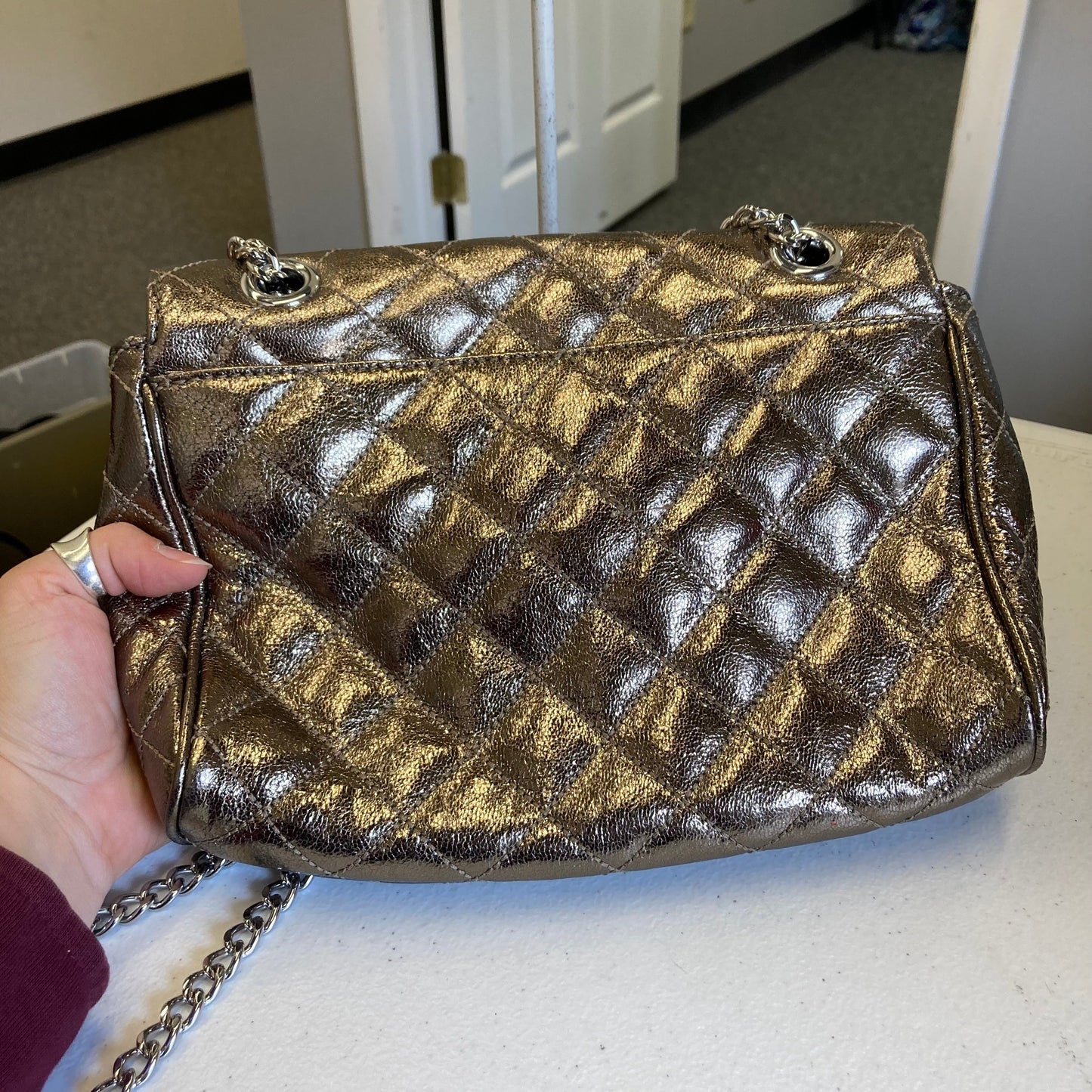 Crossbody Designer By Michael Kors In Gold, Size:Small