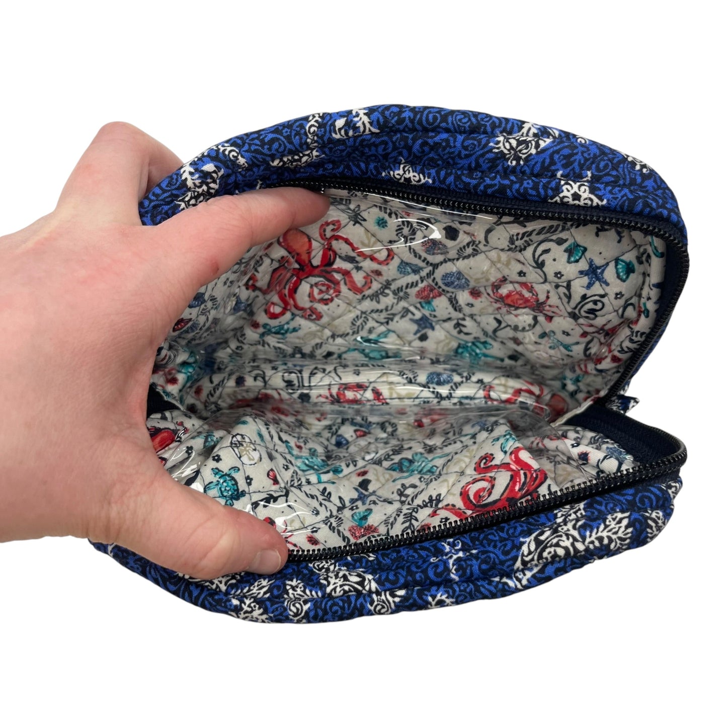Makeup Bag By Vera Bradley In Blue, Size:Medium