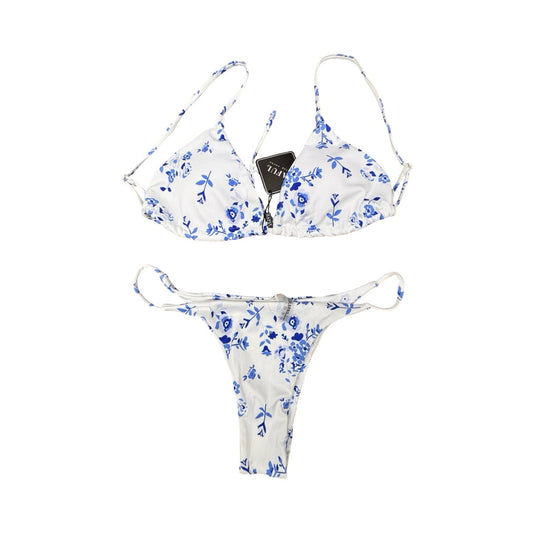 Swimsuit 2Pc By Zaful In Blue & White, Size:L
