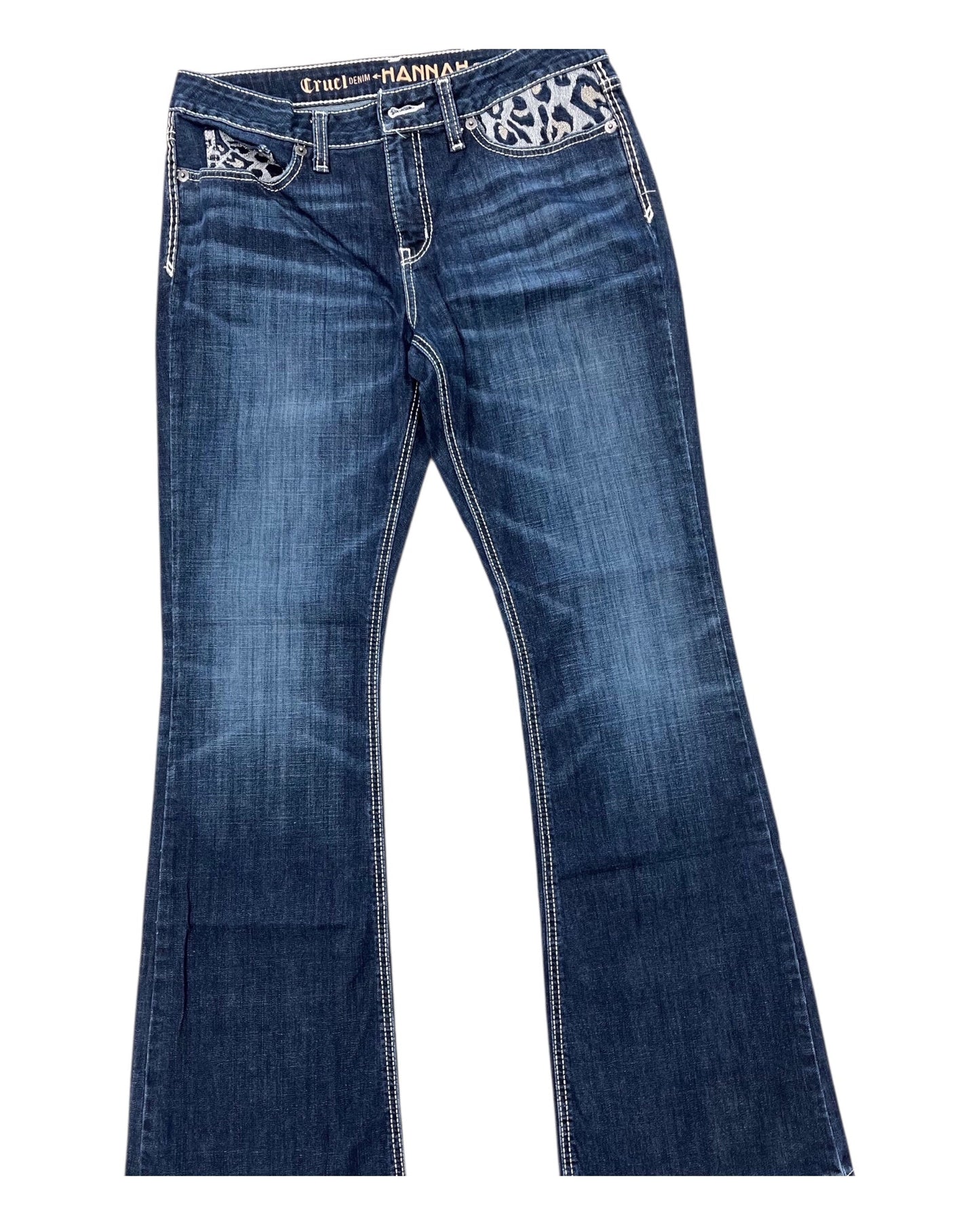 Jeans Boot Cut By Hannah In Blue Denim, Size:10