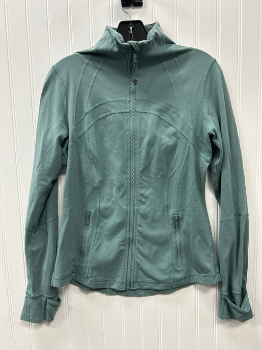 Athletic Jacket By Lululemon In Green, Size:10
