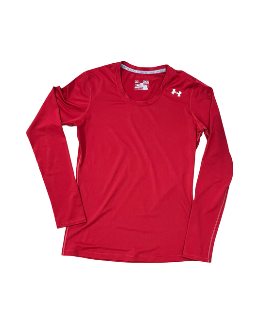 Athletic Top Ls Crewneck By Under Armour In Red, Size:M