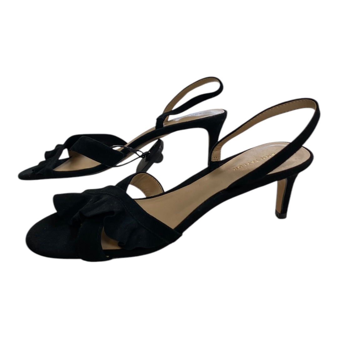 Sandals Heels Kitten By Ann Taylor In Black, Size:8