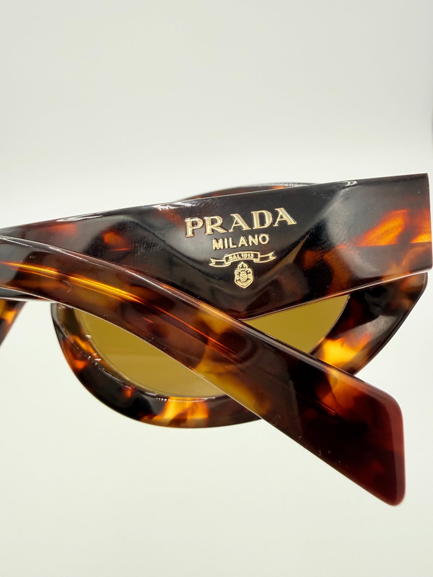 Sunglasses Luxury Designer By Prada In Brown, Size: